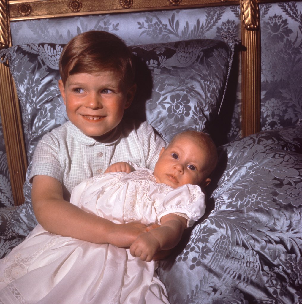 Detail of Prince Andrew holding Prince Edward by Cecil Beaton