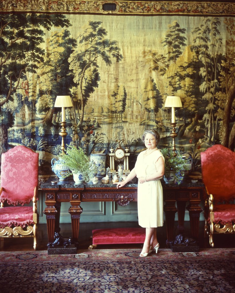 Detail of Queen Elizabeth, The Queen Mother, at Royal Lodge by Cecil Beaton
