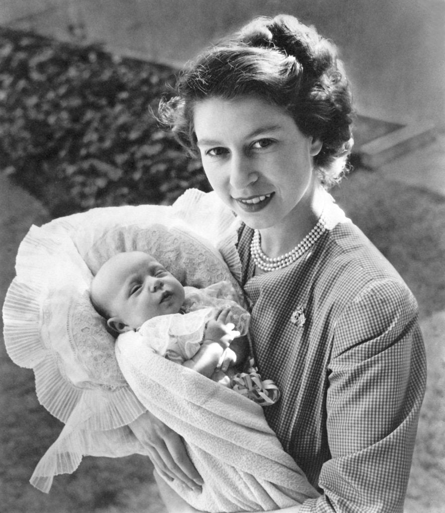 Detail of Princess Elizabeth holding her daughter Princess Anne by Cecil Beaton