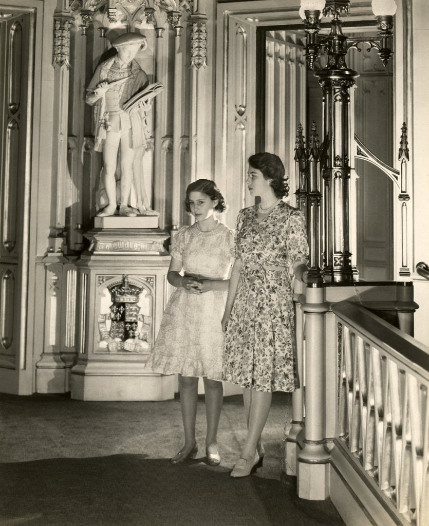 Detail of Princess Elizabeth and Princess Margaret at Windsor Castle by Cecil Beaton