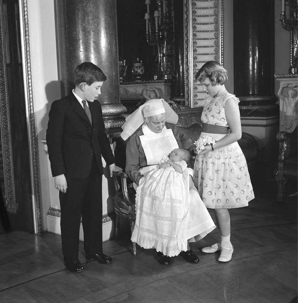 Detail of Prince Charles, Princess Anne, Prince Andrew and their nurse by Cecil Beaton