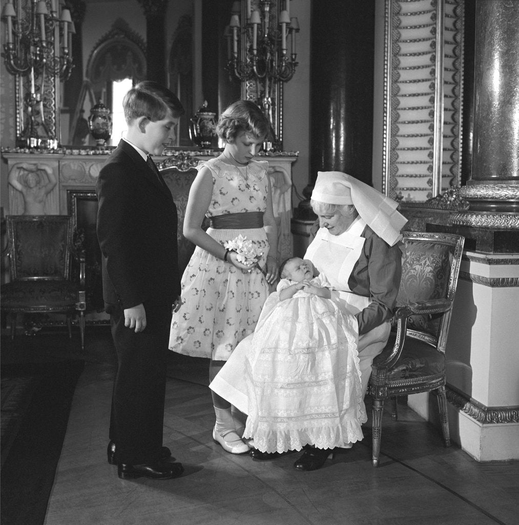 Detail of Prince Charles, Princess Anne, Prince Andrew and their nurse by Cecil Beaton