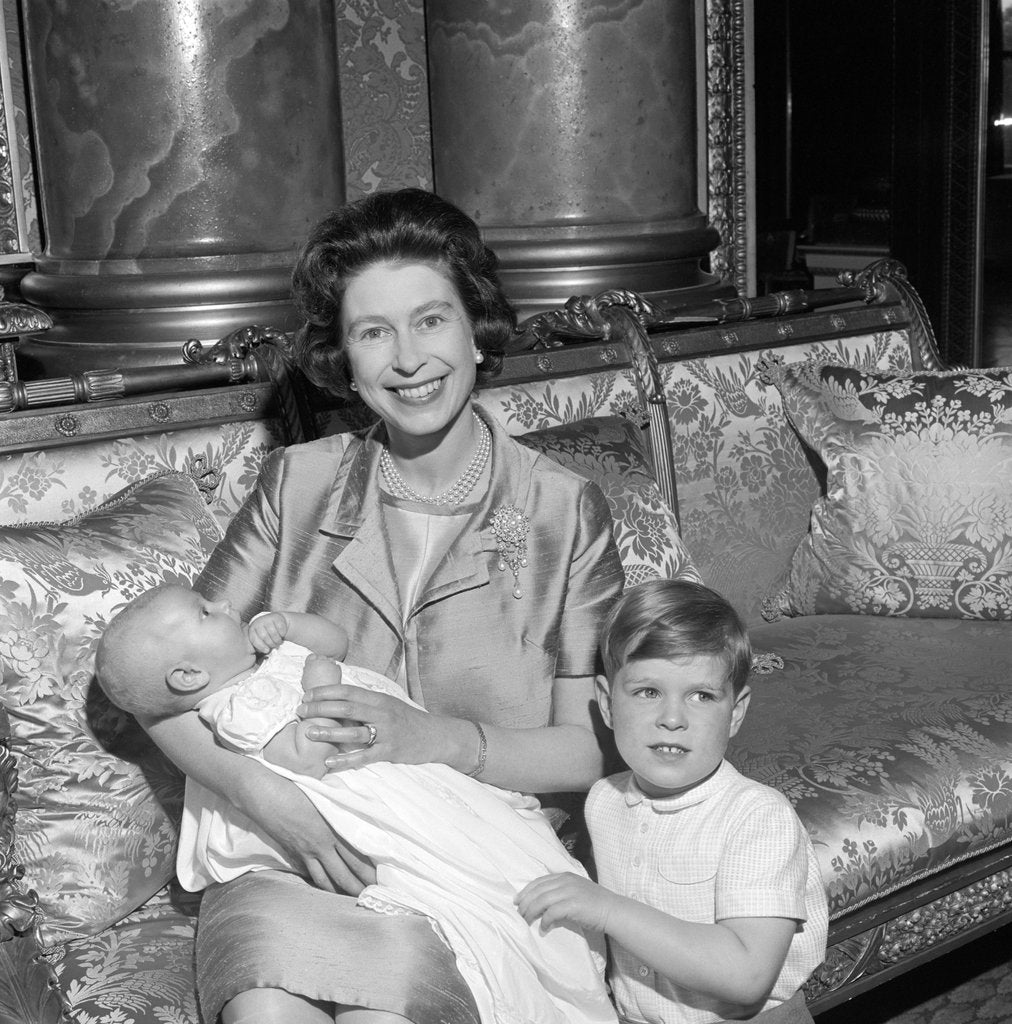 Detail of Queen Elizabeth II, Prince Andrew and Prince Edward by Cecil Beaton