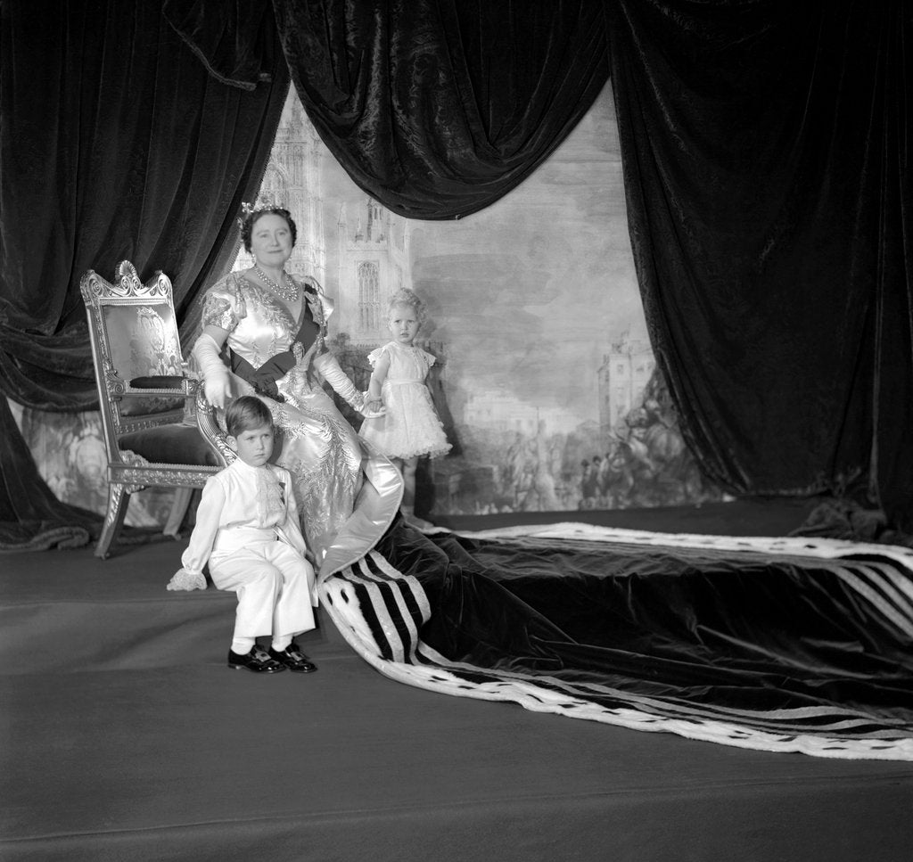 Detail of Queen Elizabeth, The Queen Mother, Prince Charles and Princess Anne by Cecil Beaton