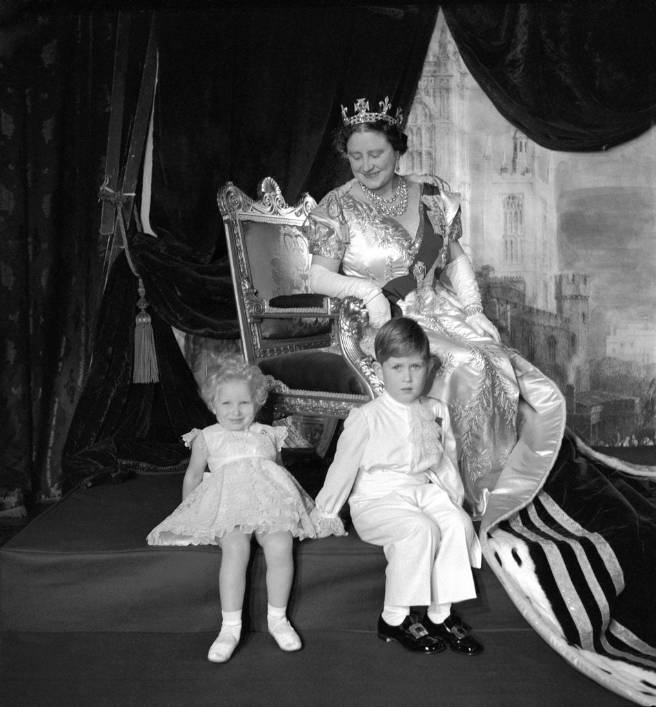 Detail of Queen Elizabeth, The Queen Mother, Prince Charles and Princess Anne by Cecil Beaton