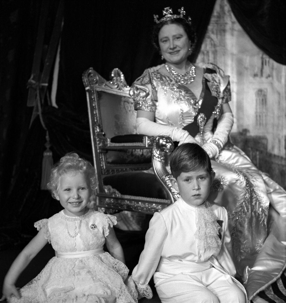 Detail of Queen Elizabeth, The Queen Mother, Prince Charles and Princess Anne by Cecil Beaton