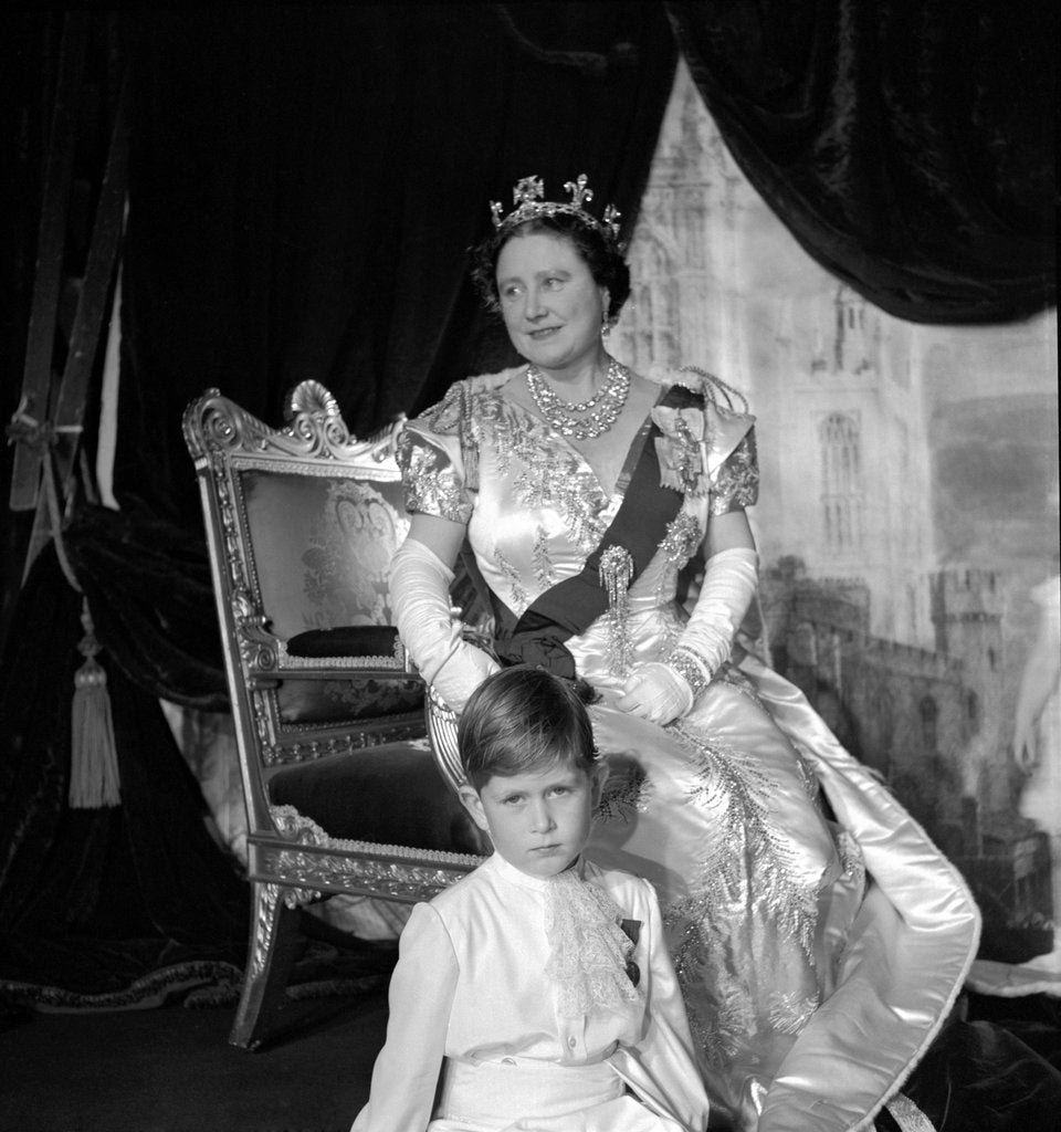 Detail of Queen Elizabeth, The Queen Mother and Prince Charles by Cecil Beaton