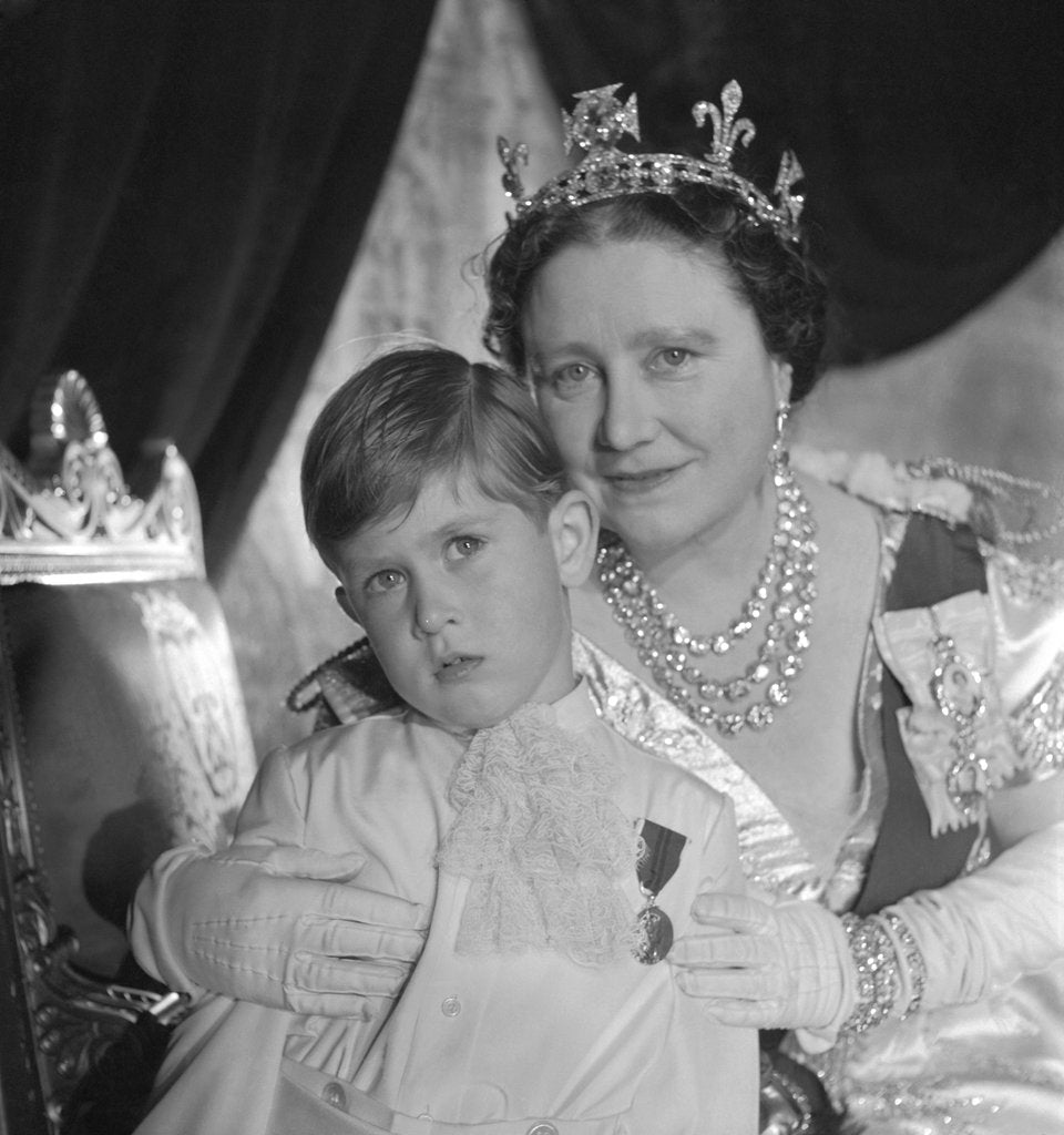 Detail of Queen Elizabeth, The Queen Mother and Prince Charles by Cecil Beaton