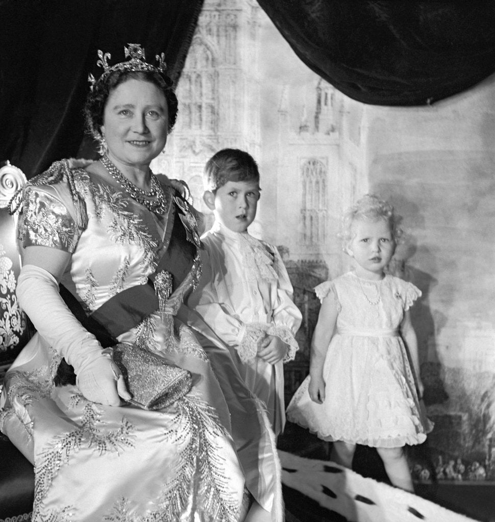 Detail of Queen Elizabeth, The Queen Mother, Prince Charles and Princess Anne by Cecil Beaton