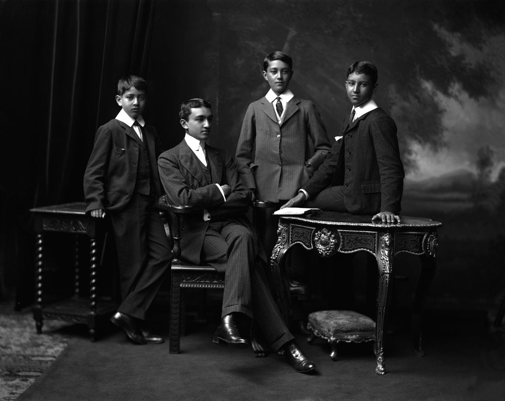 Detail of The four sons of Maharaja of Cooch Behar by Lafayette Portrait Studios