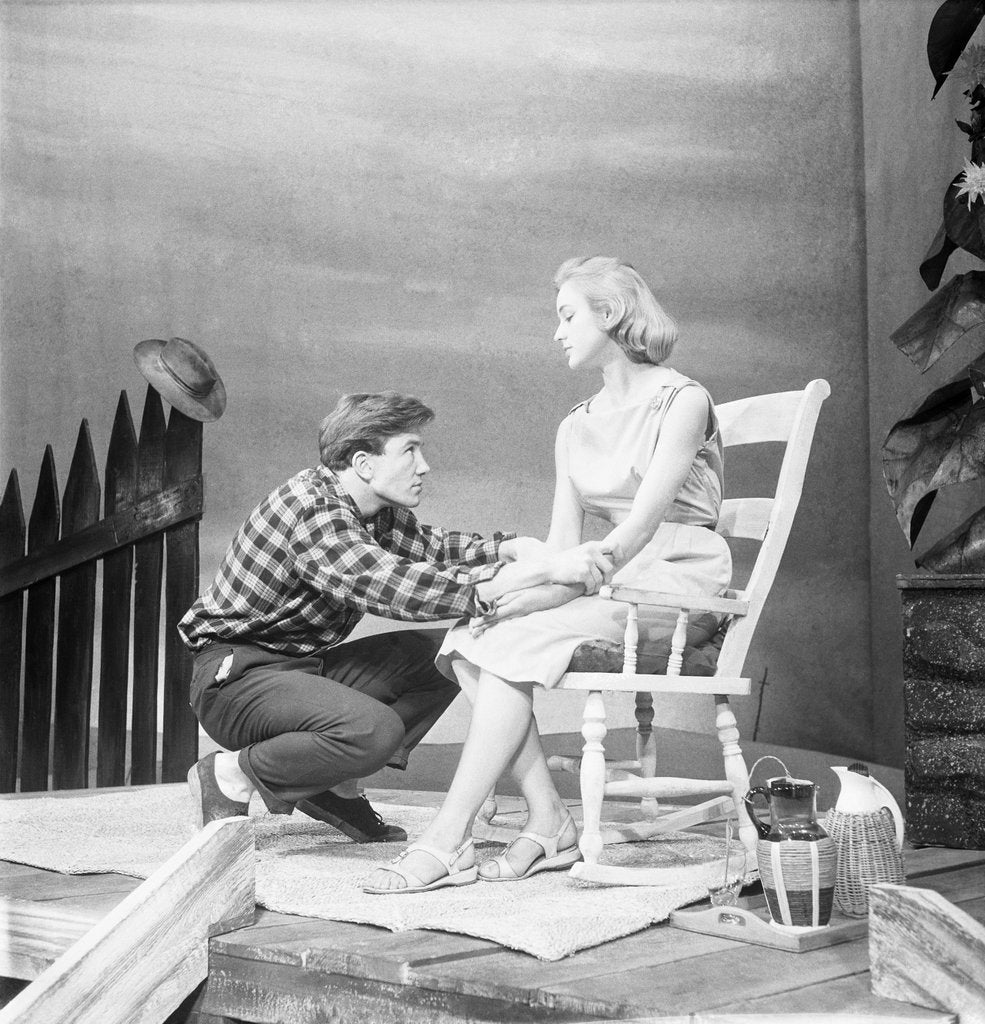 Detail of Albert Finney with the cast of The Lizard on the Rock at the Birmingham Repertory Theatre by Lisel Haas