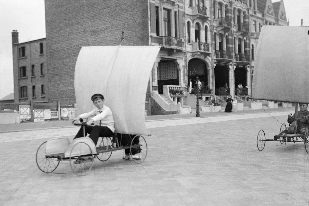 Detail of Boys racing on the promenade by Andrew Pitcairn-Knowles