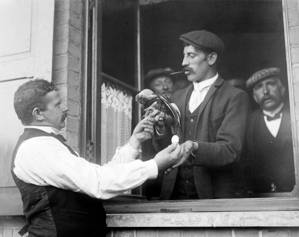 Detail of Window seller taking bets by Andrew Pitcairn-Knowles