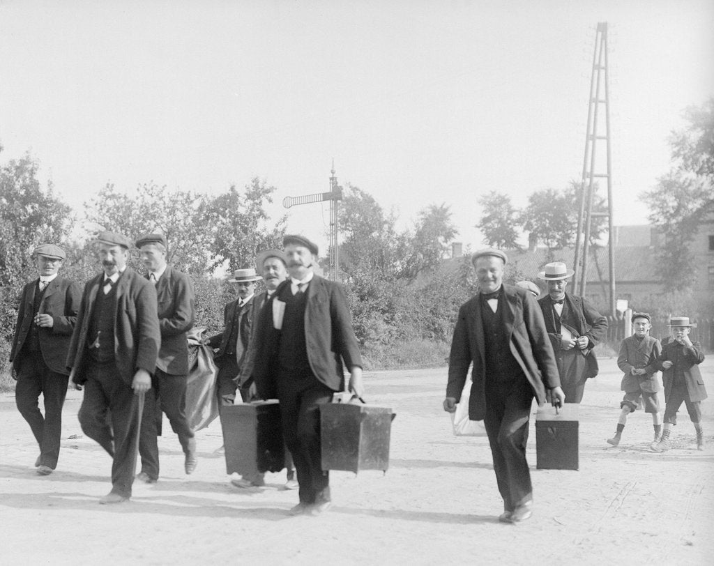 Detail of Contestants arriving from railway station by Andrew Pitcairn-Knowles