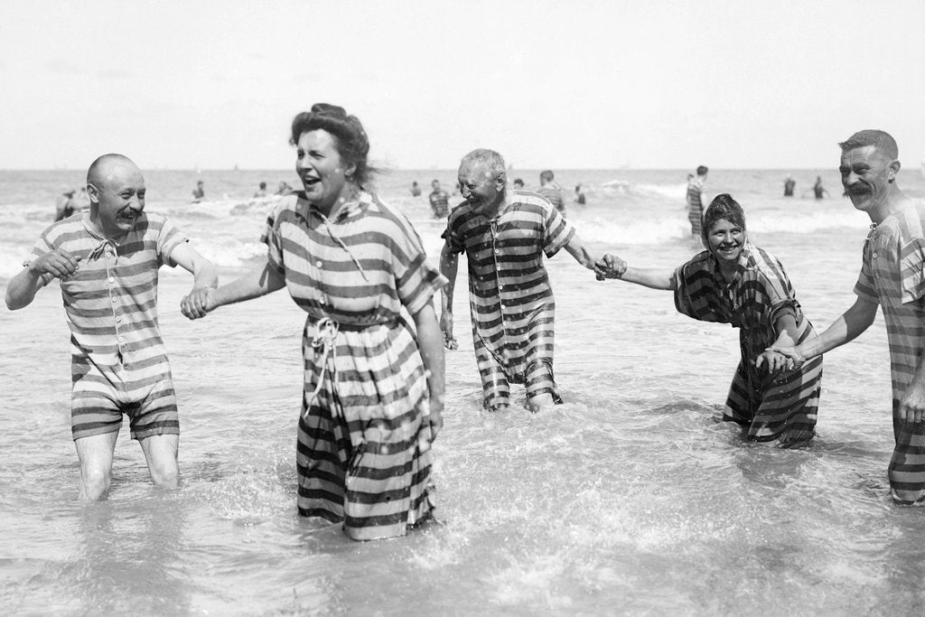 Detail of Five Striped Bathers by Andrew Pitcairn-Knowles