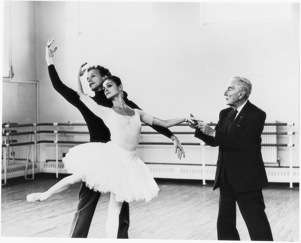 Detail of Maria Almeida and Anthony Dowell with Frederick Ashton rehearsing Cinderella by Anthony Crickmay