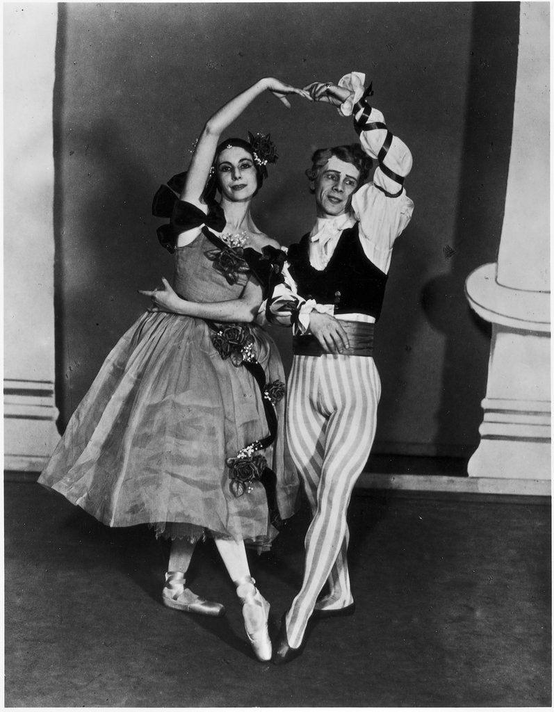Detail of Alicia Markova and Stanislas Idzikowski in Les Rendezvous at the Sadler's Wells Theatre by J.W.Debenham