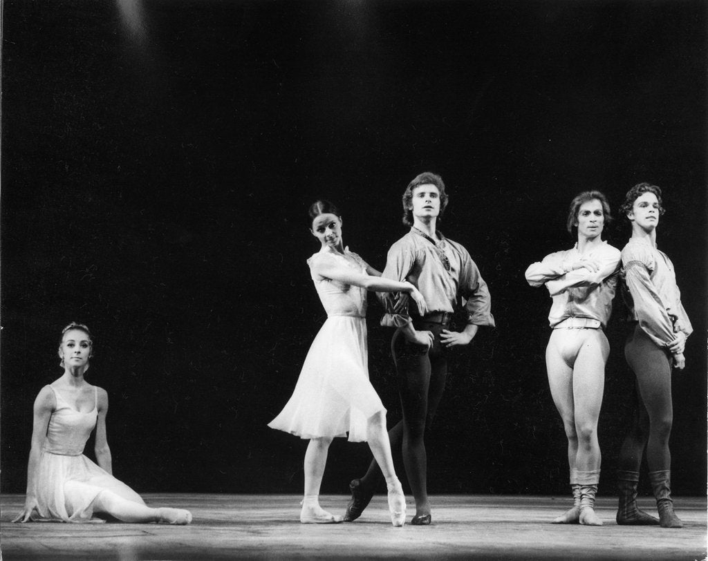 Detail of Laura Connor, Ann Jenner, David Wall, Rudolf Nureyev and Anthony Dowell in Chopin's Dances at Gathering at the Royal Opera House by Anthony Crickmay