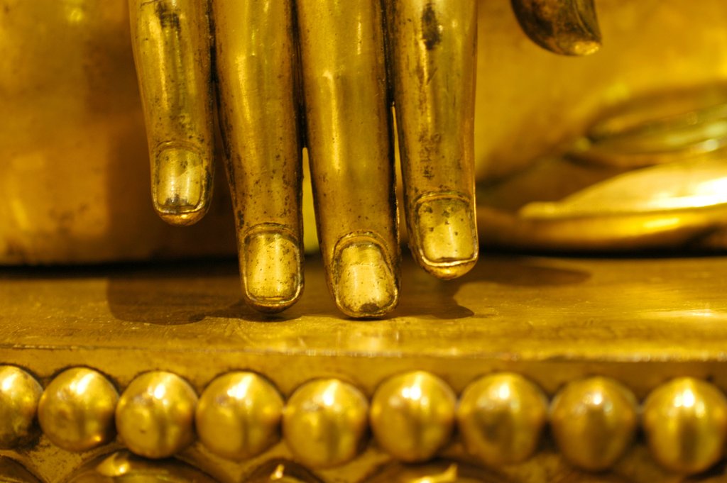 Detail of Hand of a seated Buddha by Stuart Cox
