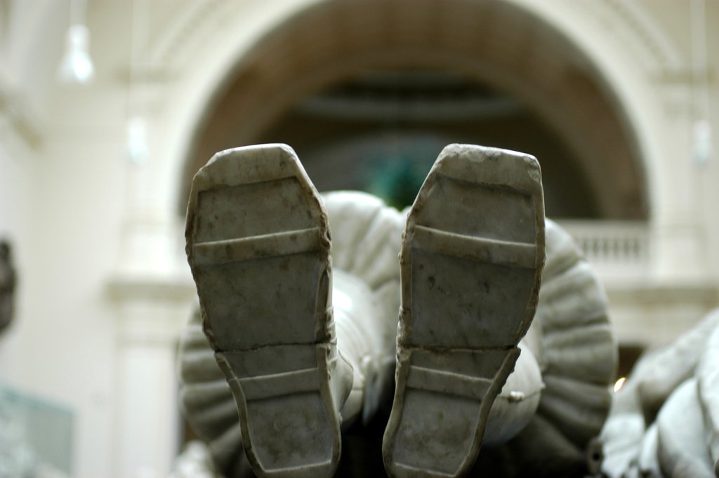 Detail of Tomb of Sir Moyle Finch and Lady Elizabeth Finch, Countess of Winchelsea, detail of Lady Elizabeth's feet by Stuart Cox