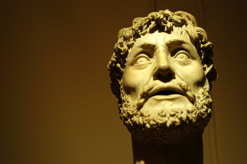 Detail of Emperor wearing a laurel wreath by Stuart Cox
