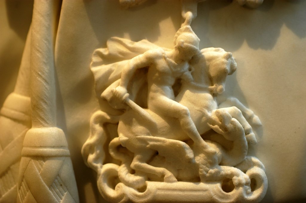 Medallion showing St George and the Dragon by Stuart Cox