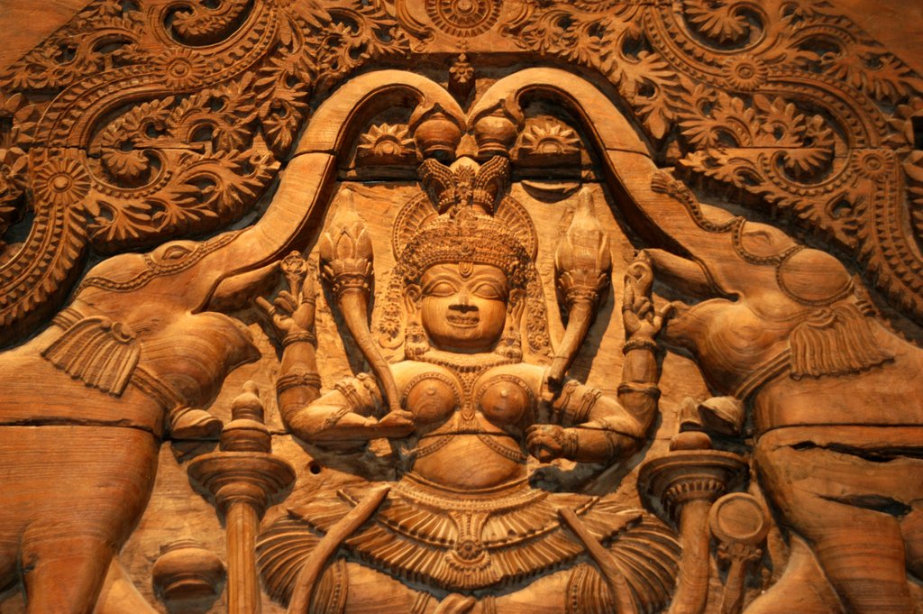 Detail of Laksmi, detail, from a fragment of a pagoda by Stuart Cox