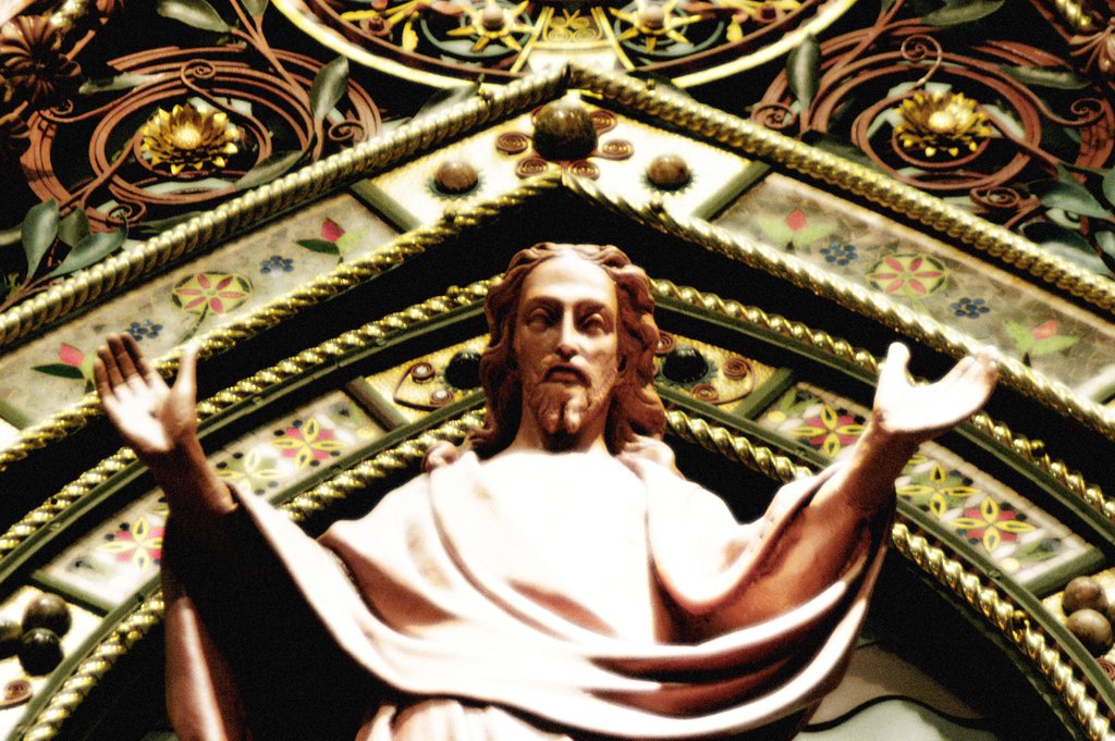 Detail of The Hereford Screen, detail of Jesus Christ by Stuart Cox