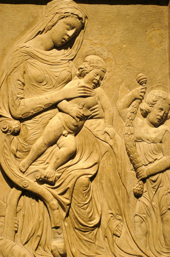 Detail of Virgin and Child with two angels, detail by Stuart Cox