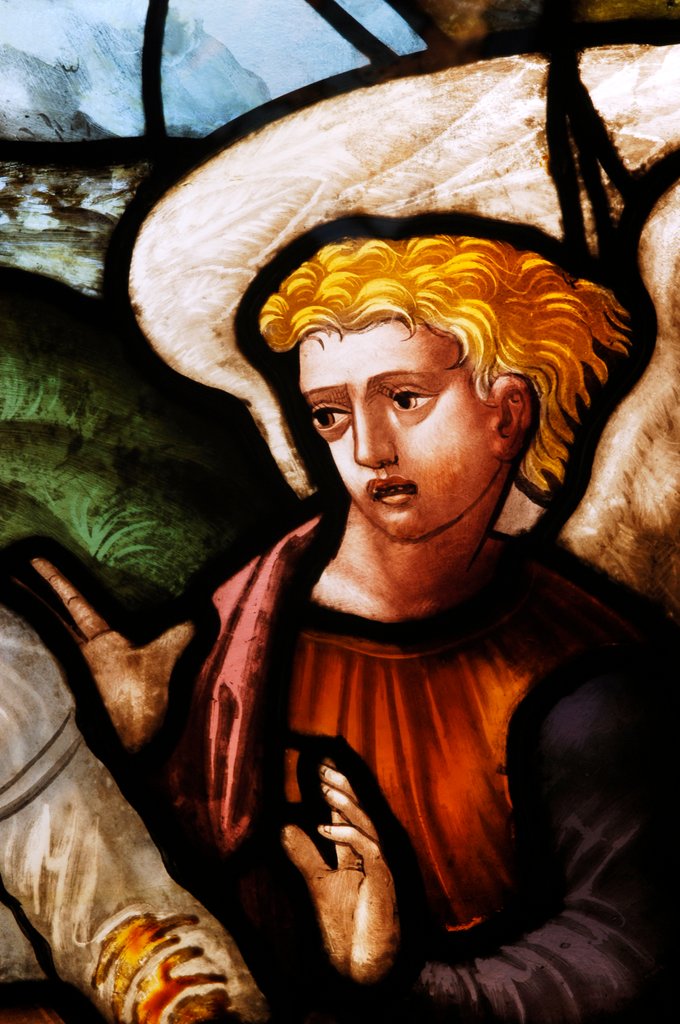Detail of Three angels at a table, from a subject of a Abraham by Stuart Cox
