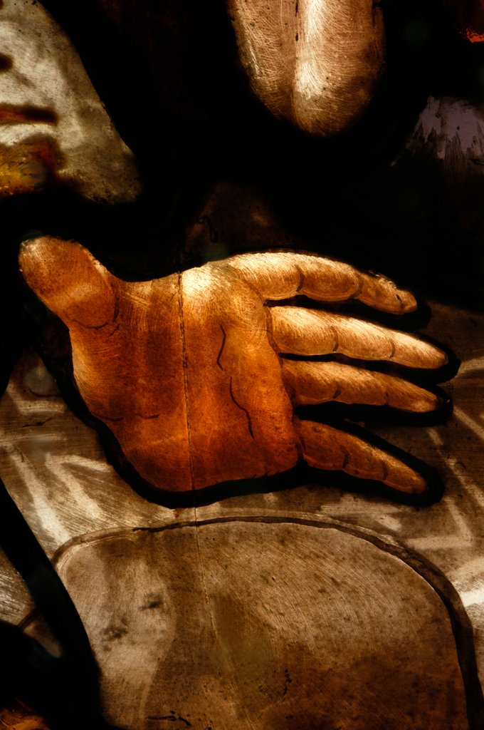 Detail of Three angels at a table, from a subject of a Abraham by Stuart Cox