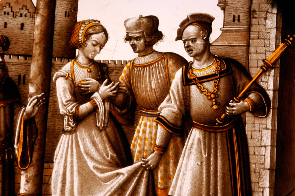 Detail of Susannah accused by the Elders by Stuart Cox