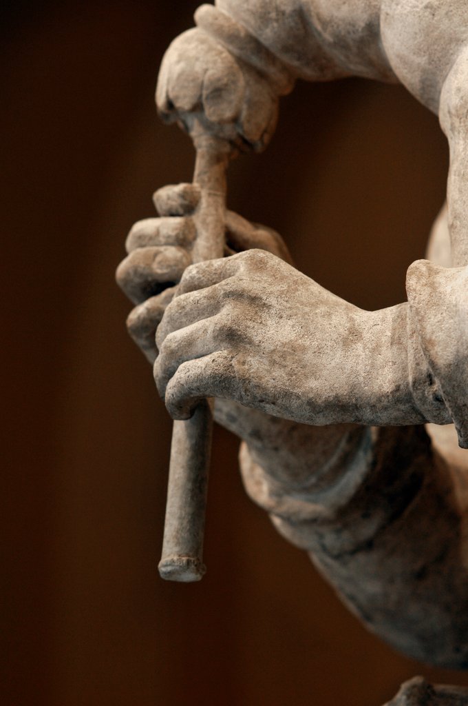 Detail of Boy playing the bagpipes by Stuart Cox