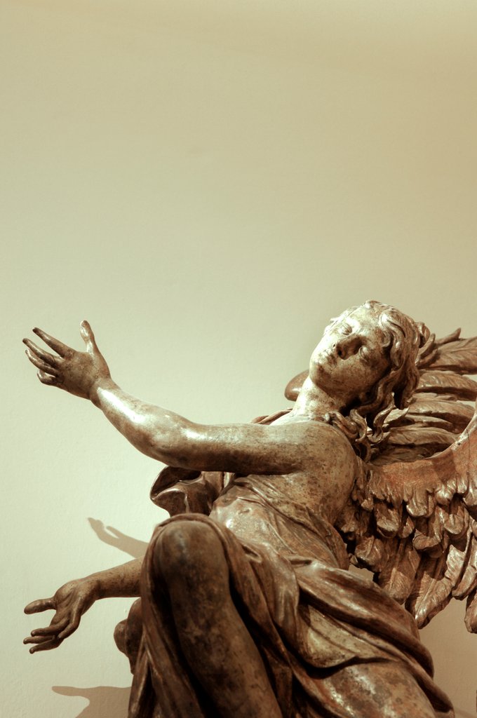 Detail of Angel in flight by Stuart Cox
