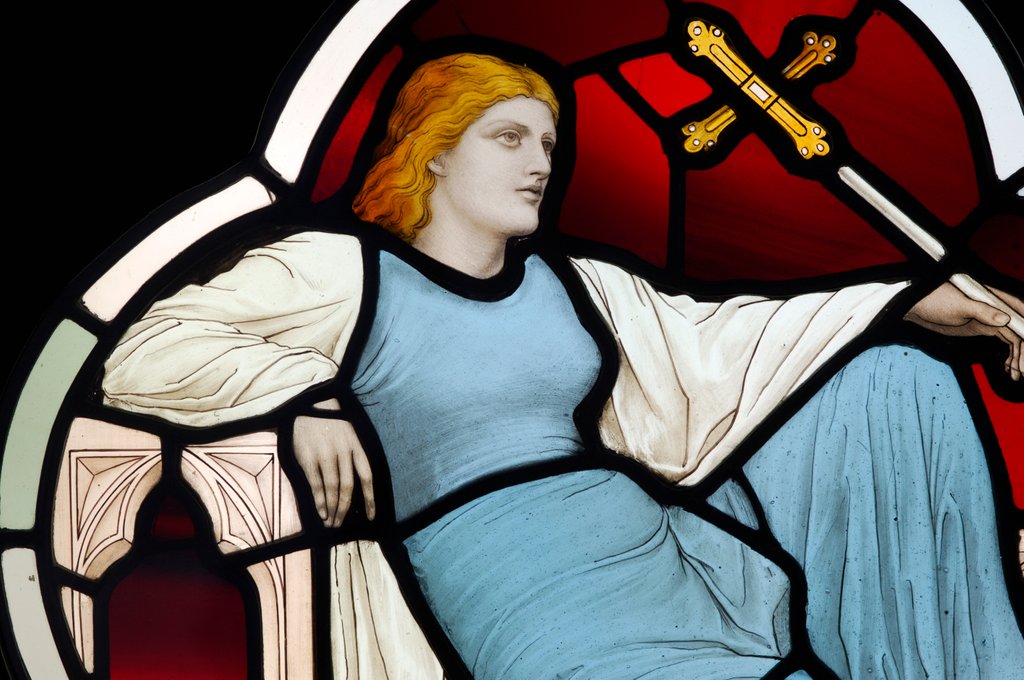 Detail of Reclining female bearing a cross by Stuart Cox