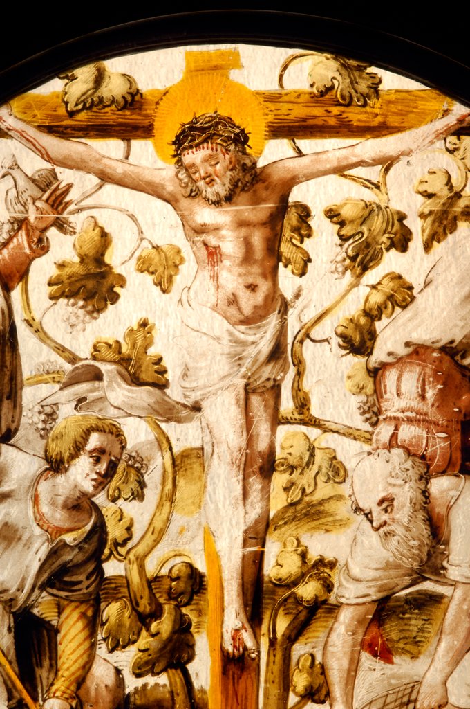 Detail of The Crucifixion and the four elements by Stuart Cox