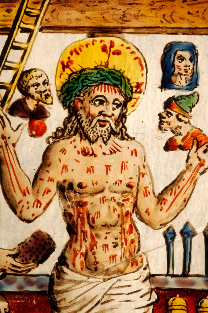 Detail of Christ as the Man of Sorrows with the instrument of the Passion by Stuart Cox