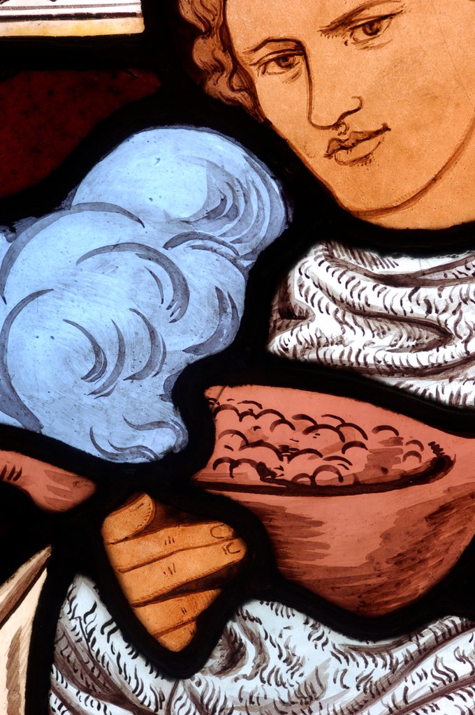 Detail of Panel depicting a young man by Stuart Cox