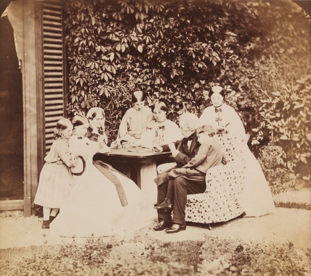 Detail of Putney group playing whist by Lewis Carroll