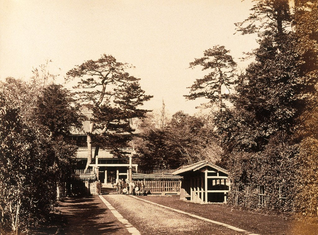 Detail of Entrance to Tozenji - British Legation at Edo (Tokyo) by Felice Beato
