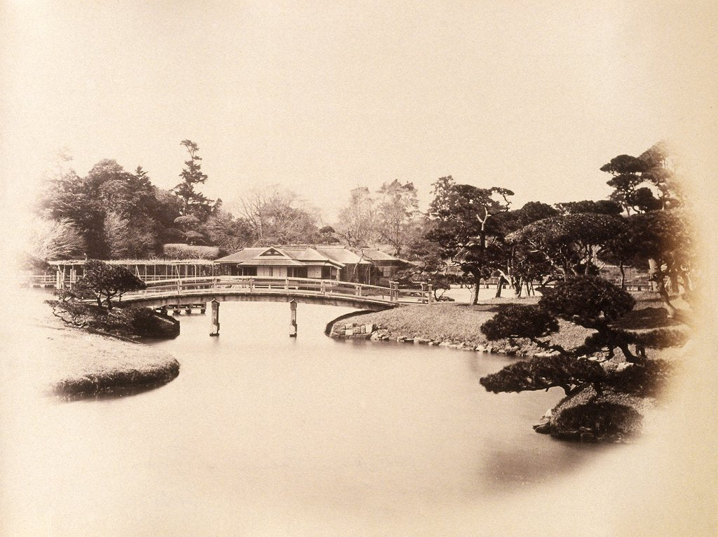 Detail of Part of a tycoon's garden at Edo (Tokyo) by Felice Beato