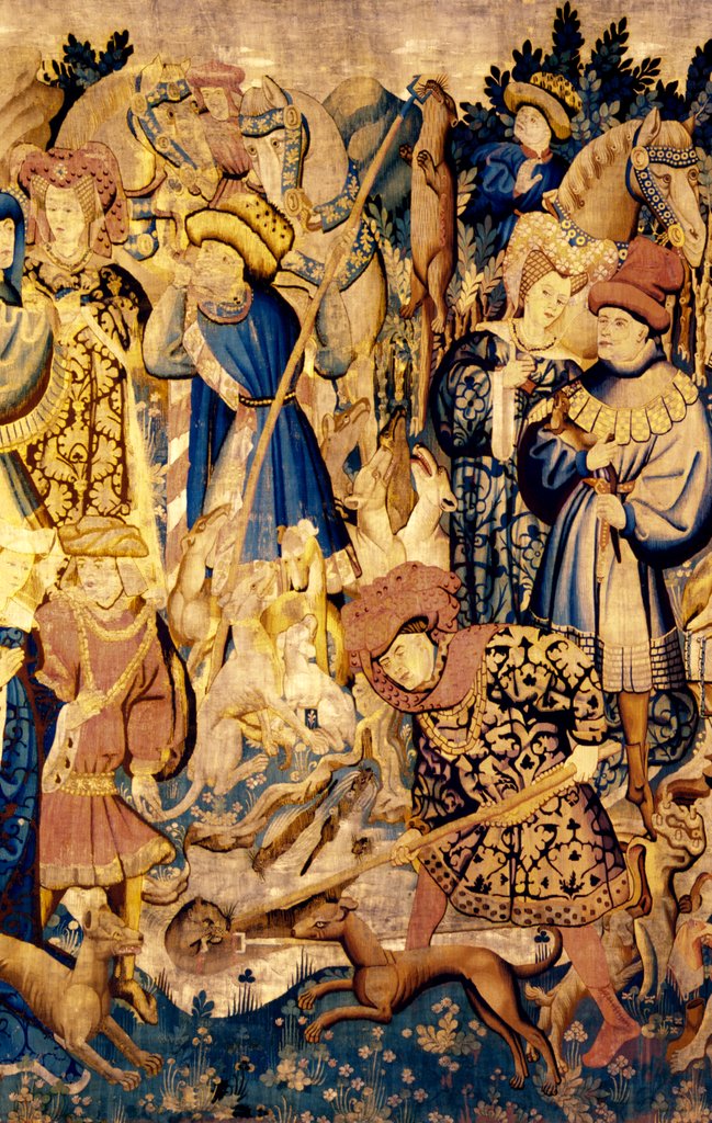 Detail of Devonshire Hunting Tapestry detail by Anonymous