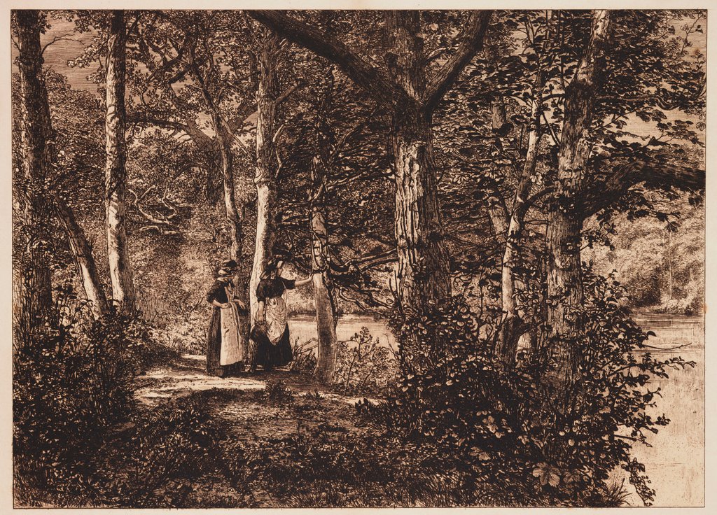 Detail of Two women in the woods by Henry Peach Robinson