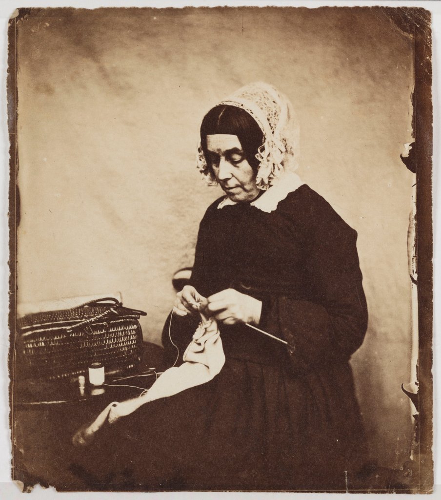 Detail of Woman knitting by Henry Peach Robinson