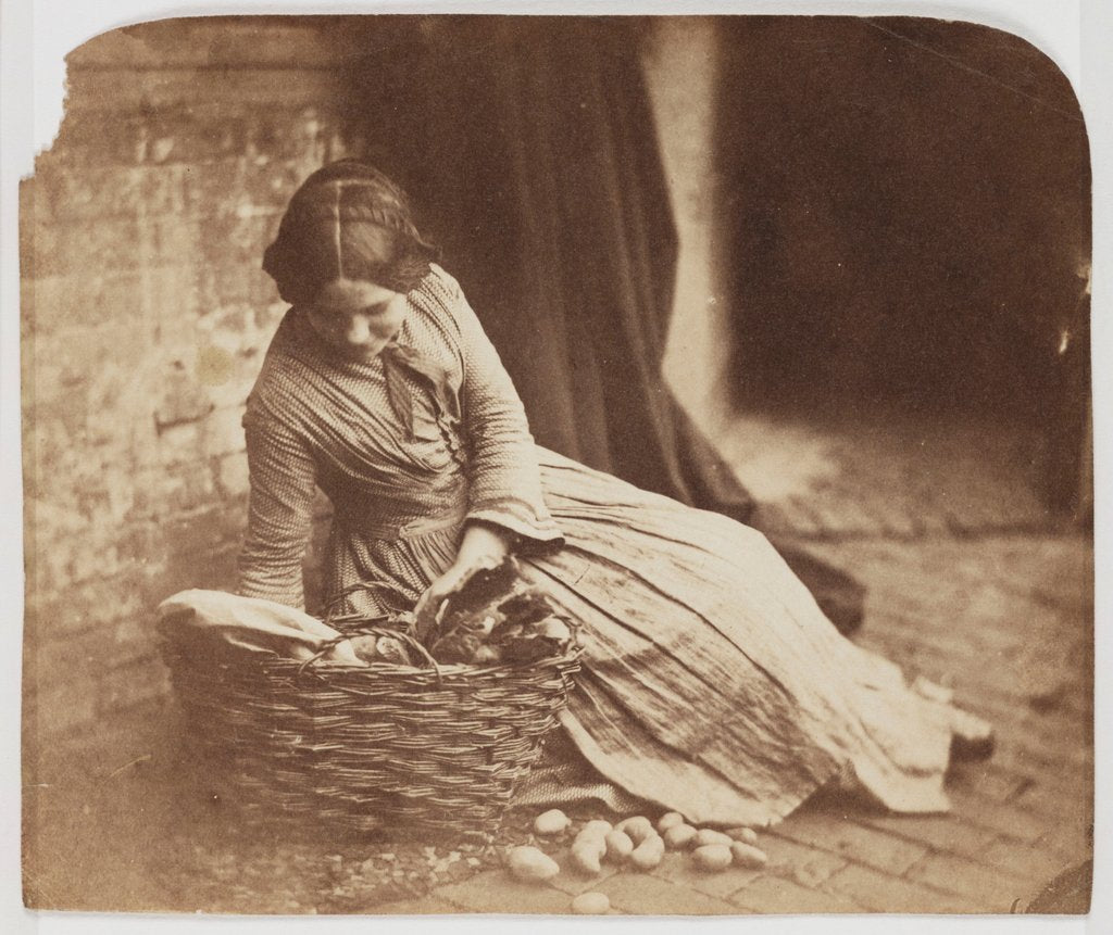 Detail of Girl with wicker basket of vegetables by Henry Peach Robinson