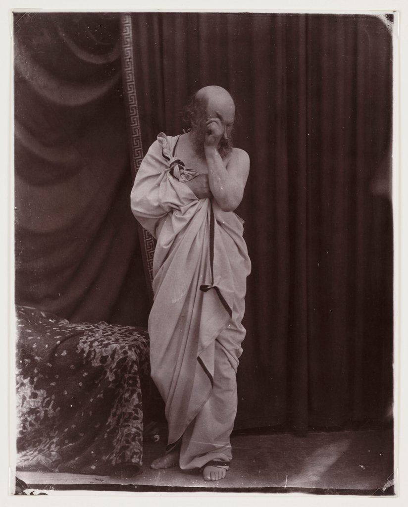 Detail of Man dressed in toga by Oscar Gustav Rejlander