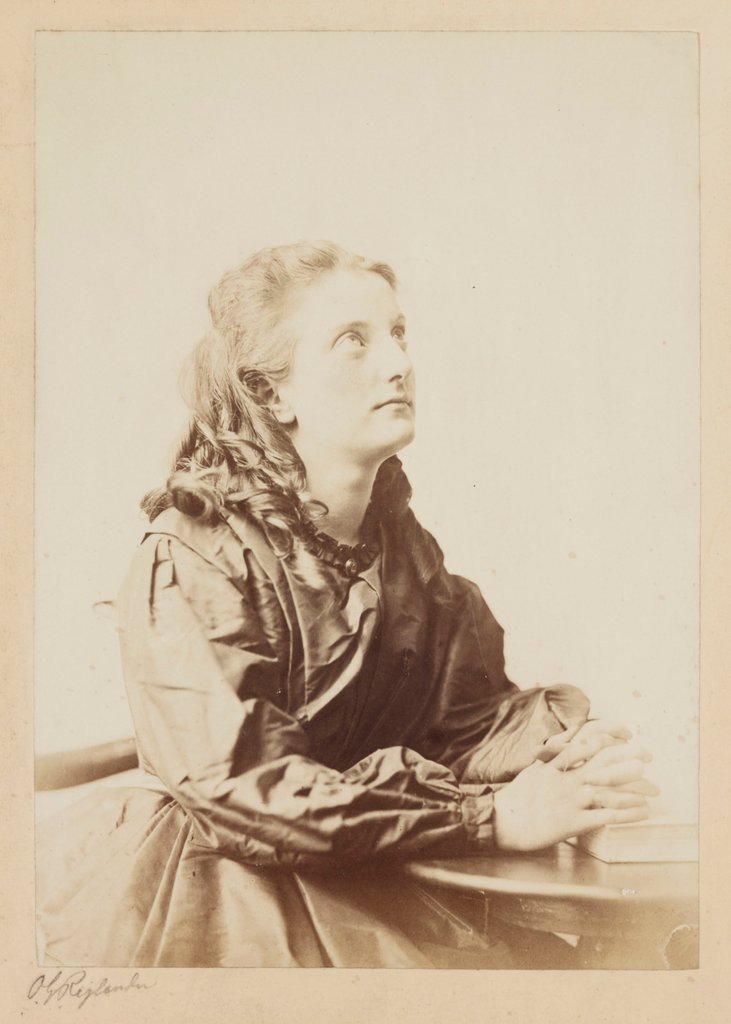 Detail of Prayer by Oscar Gustav Rejlander