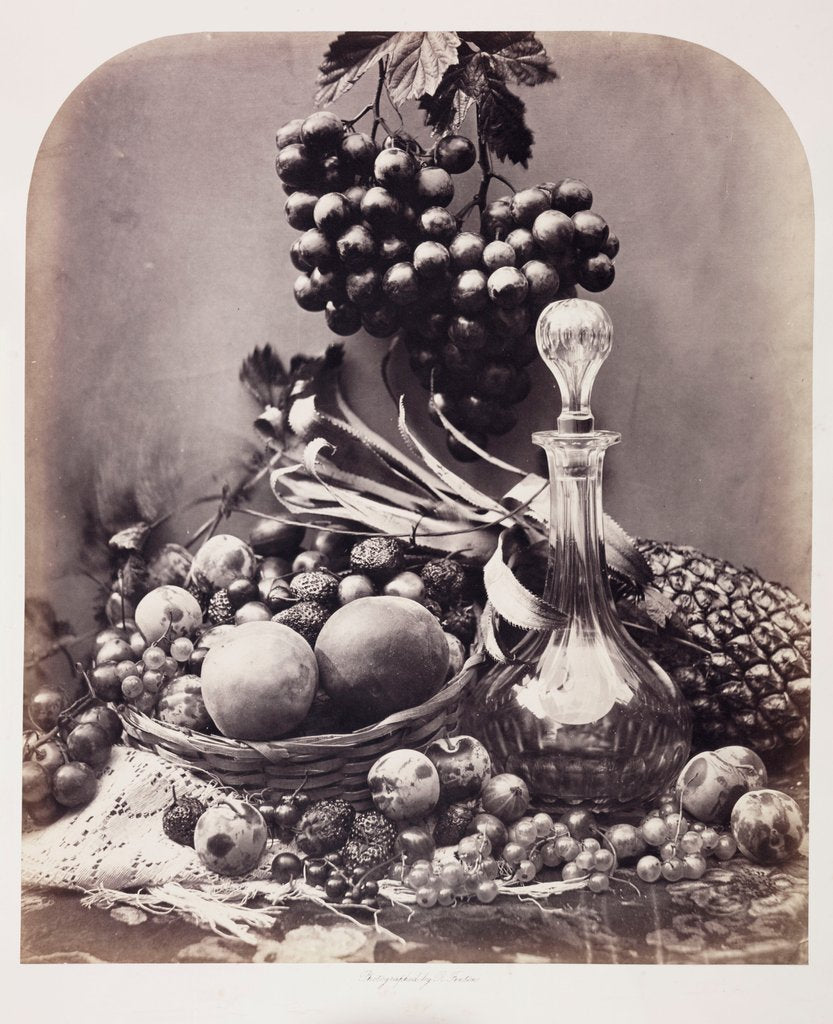 Detail of Decanter and fruit by Roger Fenton