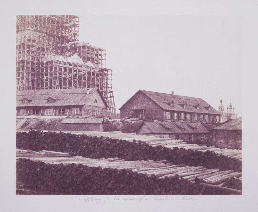 Detail of Scaffolding for the Repair of a Church at Moscow by Roger Fenton
