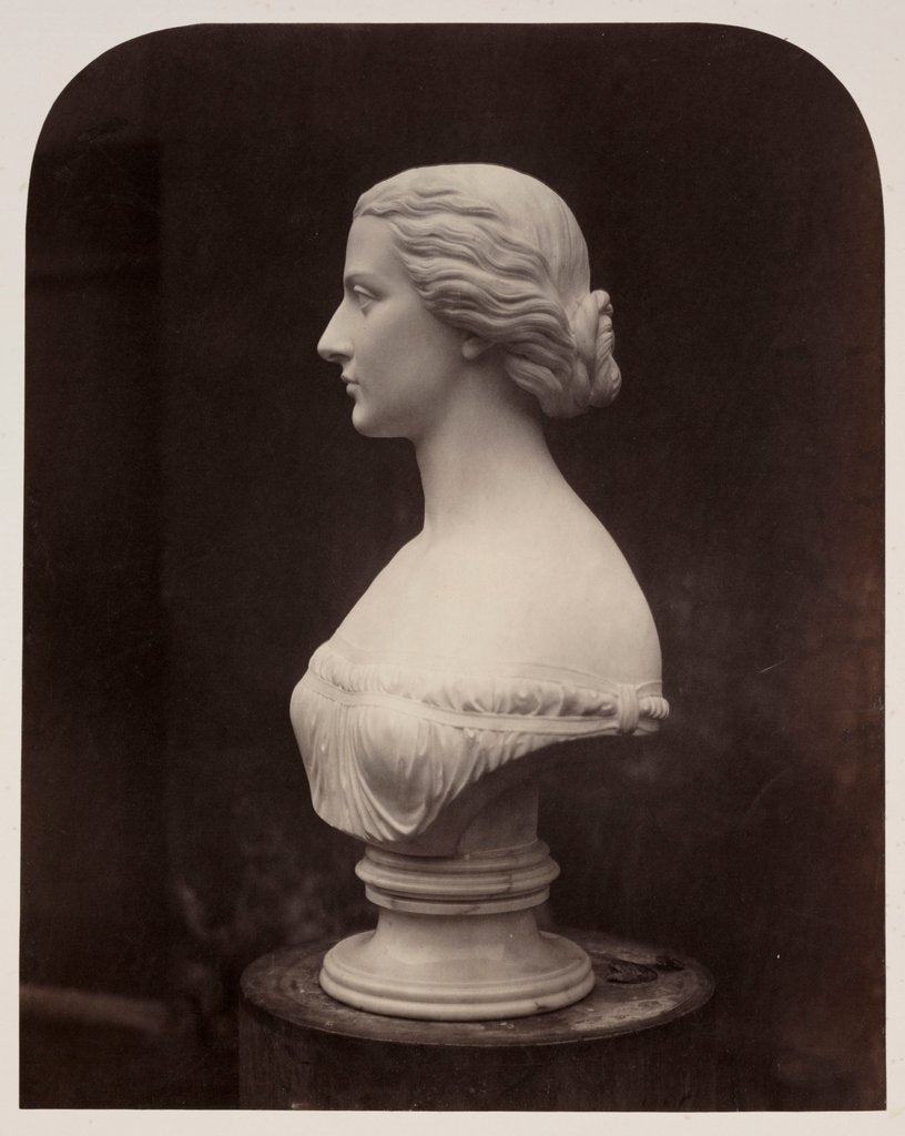 Detail of Marble female bust by Roger Fenton